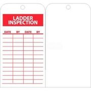 Nmc NMC RPT168 Tags, Ladder Inspection, 6" X 3", White/Red, 25/Pk RPT168